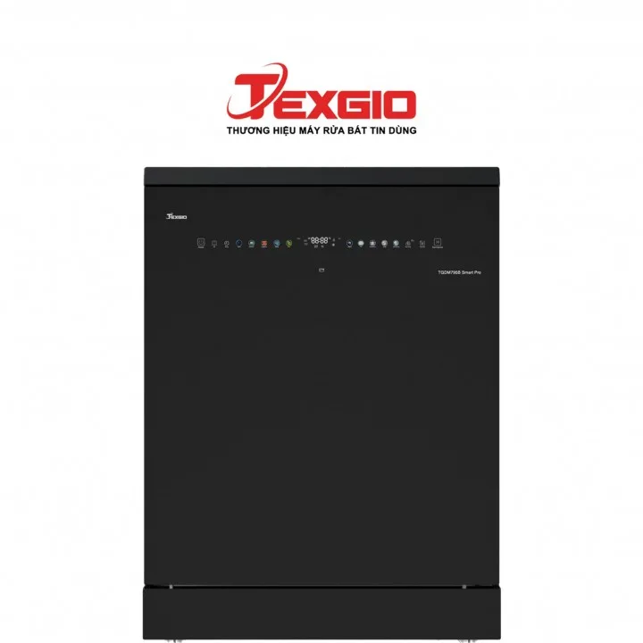Máy rửa bát Texgio 16 bộ TGDM795B Smart Pro-Sấy khí nóng, Màn hình màu siêu đẹp, Cửa điện, Tự động mở & đóng cửa