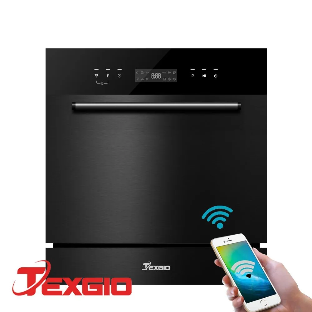Máy rửa bát Texgio 11 bộ TGWF98SB- Kết Nối WIFI, Sấy Khí Nóng, Diệt Khuẩn UV