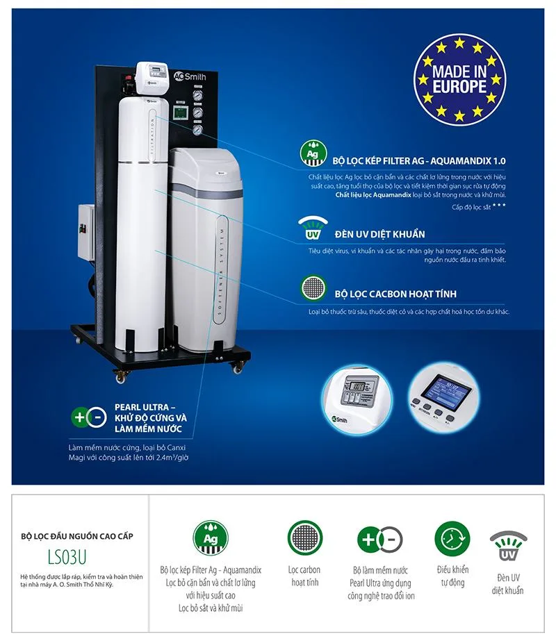 Hệ thống lọc nước đầu nguồn AO Smith System 103