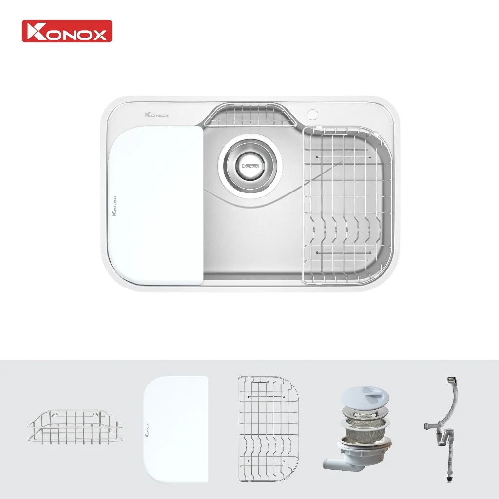 Chậu rửa bát inox 1 hố Konox TARI 7851SM phong cách Nhật bề mặt MỊN