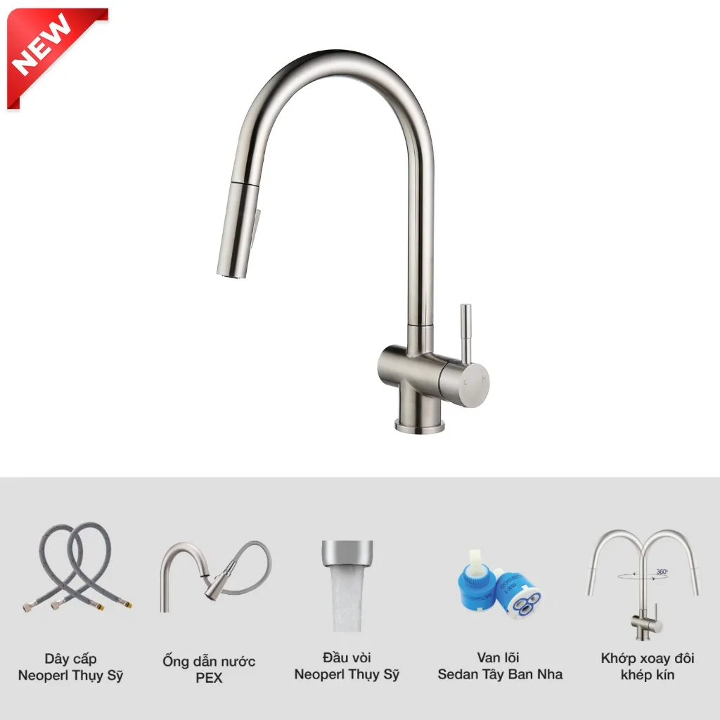 Vòi rửa bát Kluger KLF0008SS